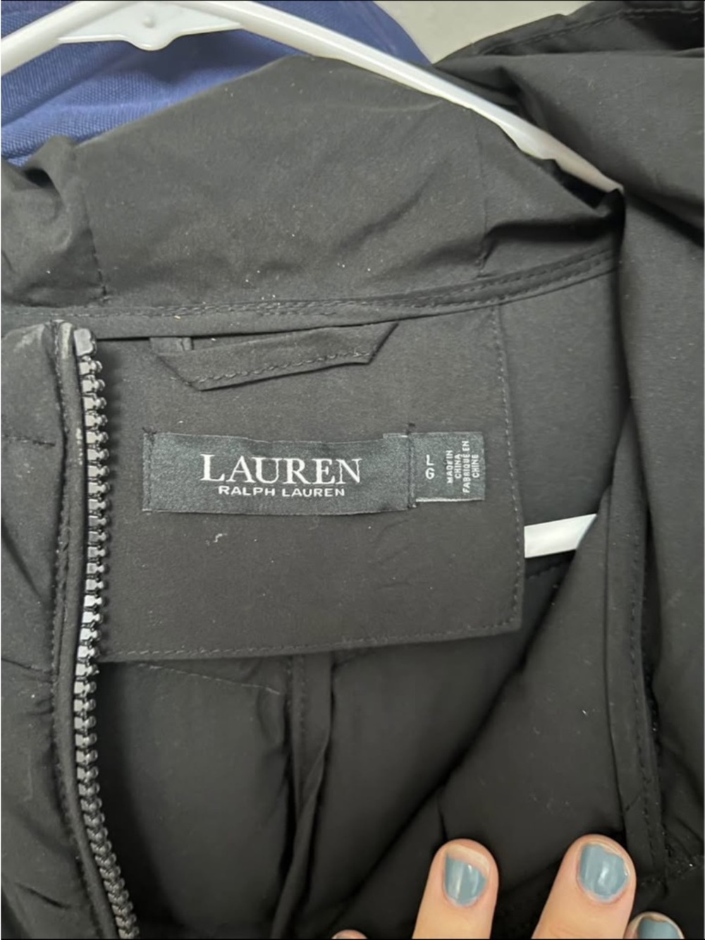 Ralph Lauren Black Quilted Hooded Jacket Large Black - Picture 3 of 3